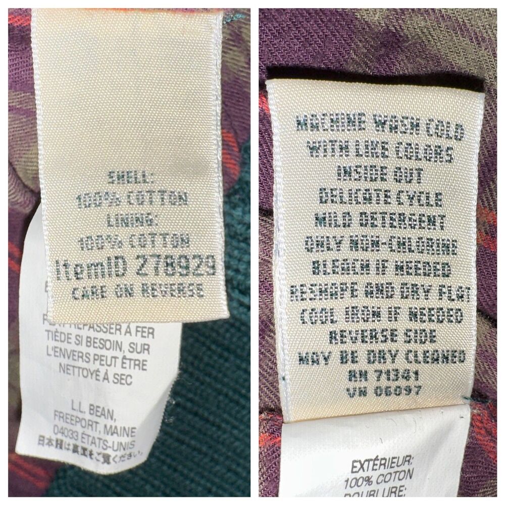 Vintage L.L. Bean Women’s M Flannel Lined Full Zip Cotton Knit Sweater Jacket - Picture 8 of 12